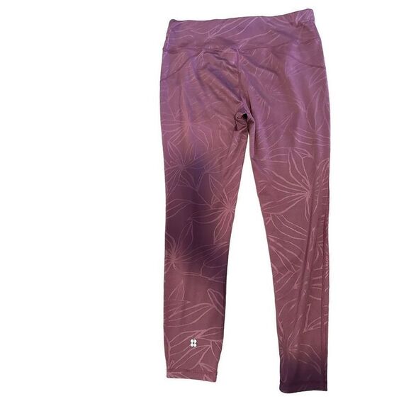 Sweaty Betty- All Day Emboss 7/8 Leggings 4 Way Stretch Leggings Maroon, Medium - Picture 7 of 13
